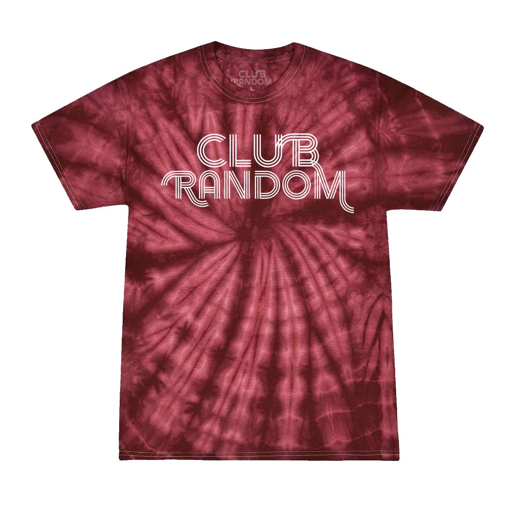 tie dye maroon shirt
